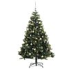 vidaXL Artificial Hinged Christmas Tree 300 LEDs & Ball Set 210 cm