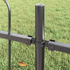 vidaXL Garden Fence 3 pcs Grey 5.1 x 0.8 m Powder-coated Steel