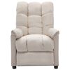 vidaXL Electric Recliner Chair Cream Fabric