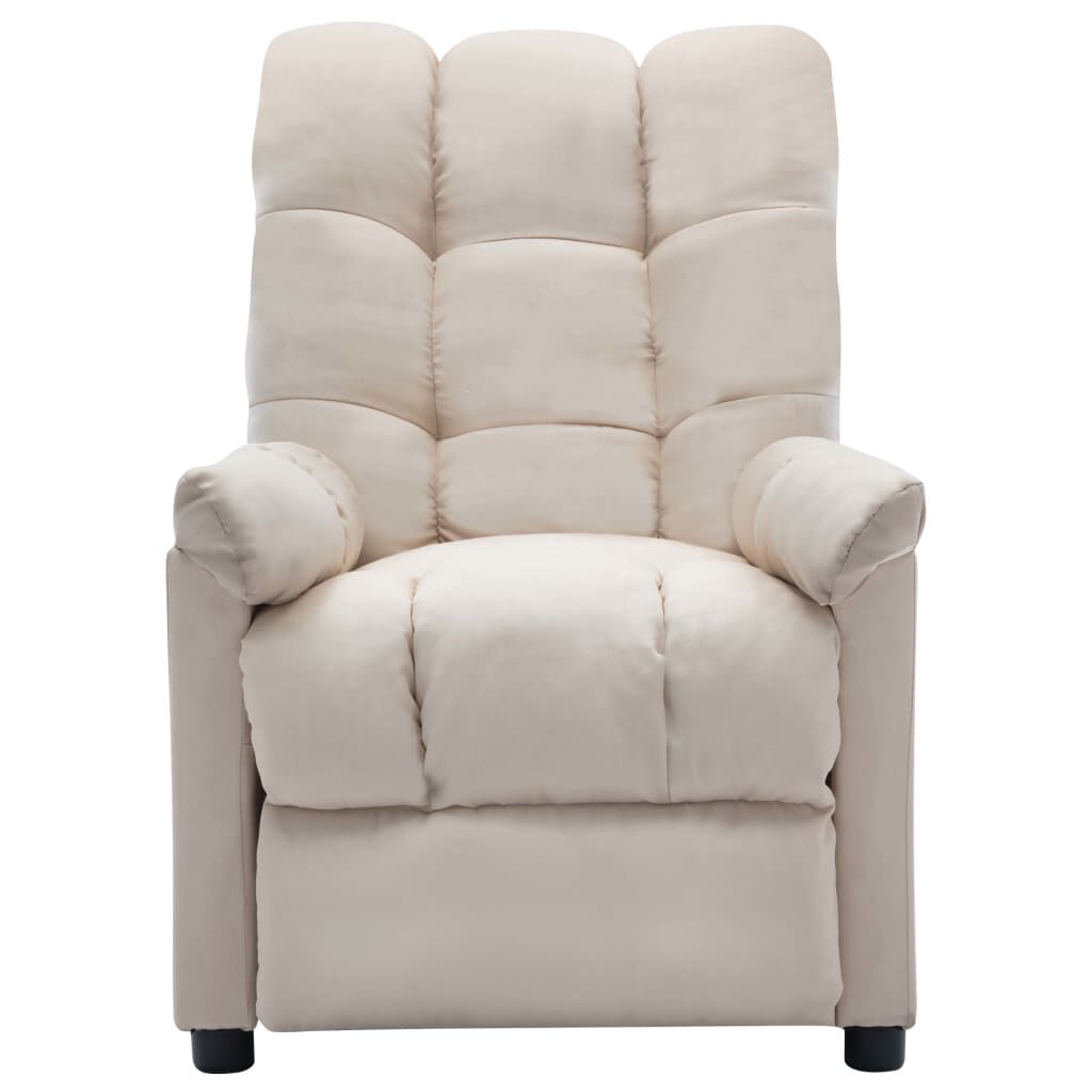 vidaXL Electric Recliner Chair Cream Fabric