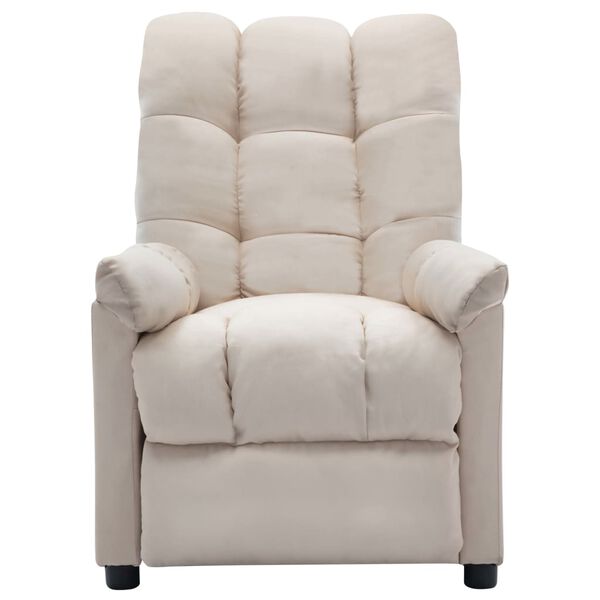 vidaXL Electric Recliner Chair Cream Fabric