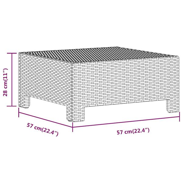 vidaXL Garden Footrest with Cushion Grey Poly Rattan