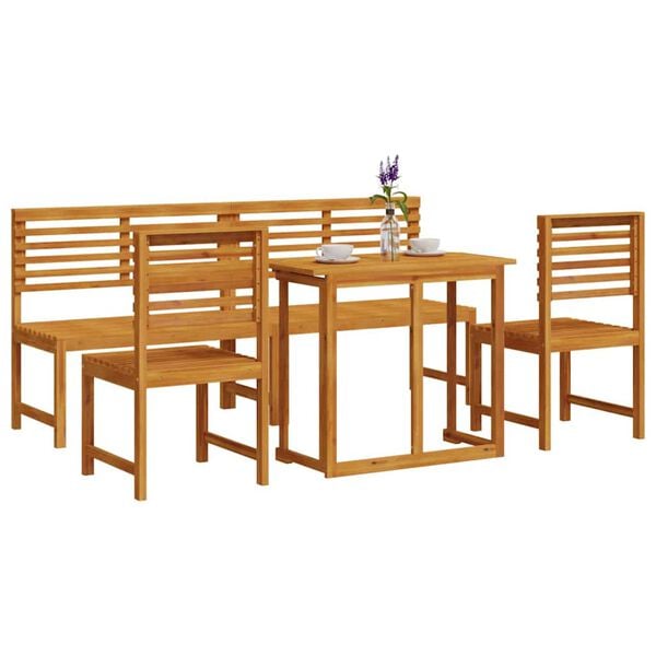 vidaXL Garden Bistro Set 5 pcs Brown Solid Acacia Wood