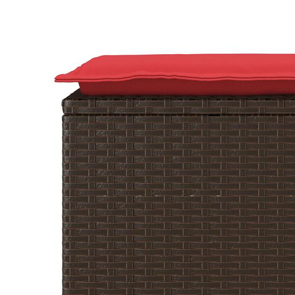 vidaXL Garden Bench with Cushion Brown 110x40x44 cm Poly Rattan