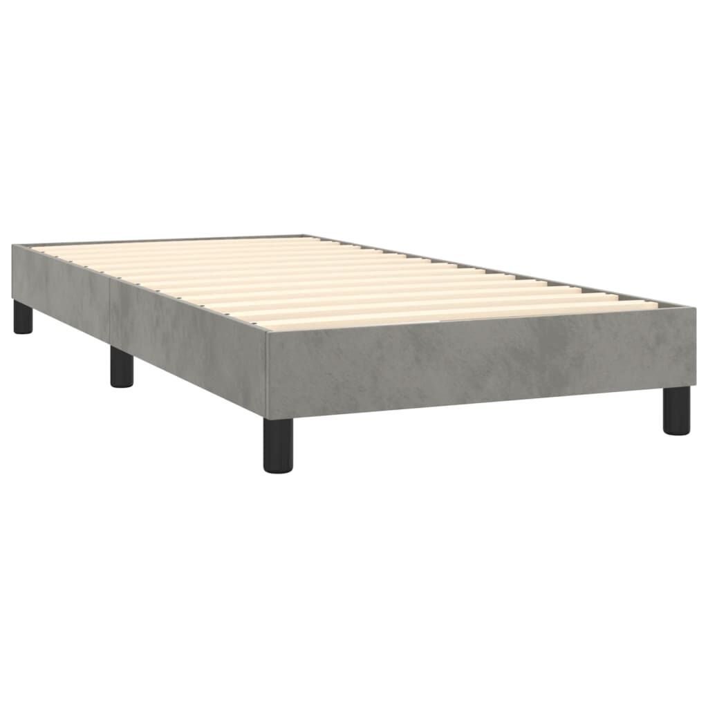 vidaXL Box Spring Bed with Mattress Light Grey 100x190 cm Twin Velvet