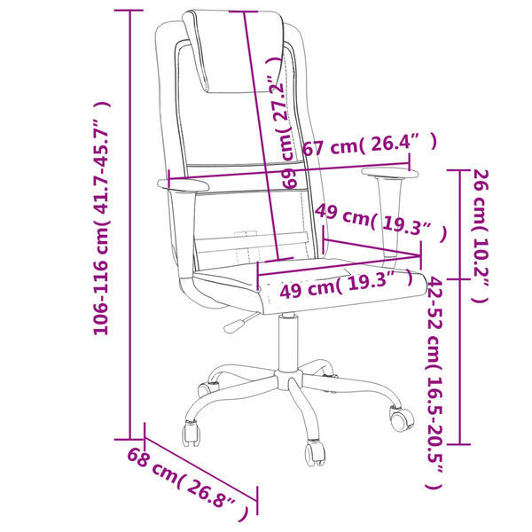 vidaXL Office Chair White Mesh Fabric and Faux Leather