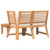 vidaXL 3 Piece Garden Lounge Set with Cream Cushion Solid Acacia Wood