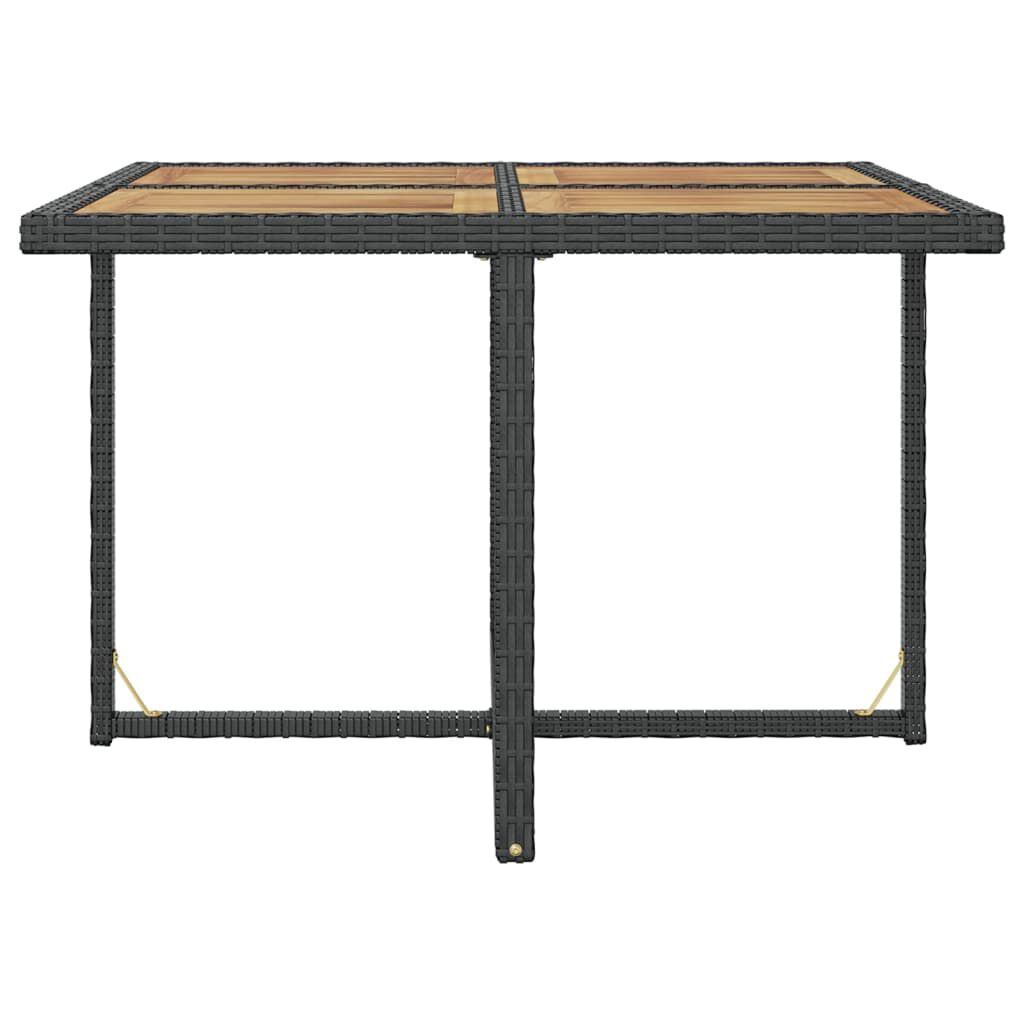 vidaXL 9 Piece Outdoor Dining Set Poly Rattan and Acacia Wood Black