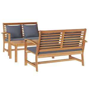 vidaXL Garden Sofa Set Natural Solid teak wood