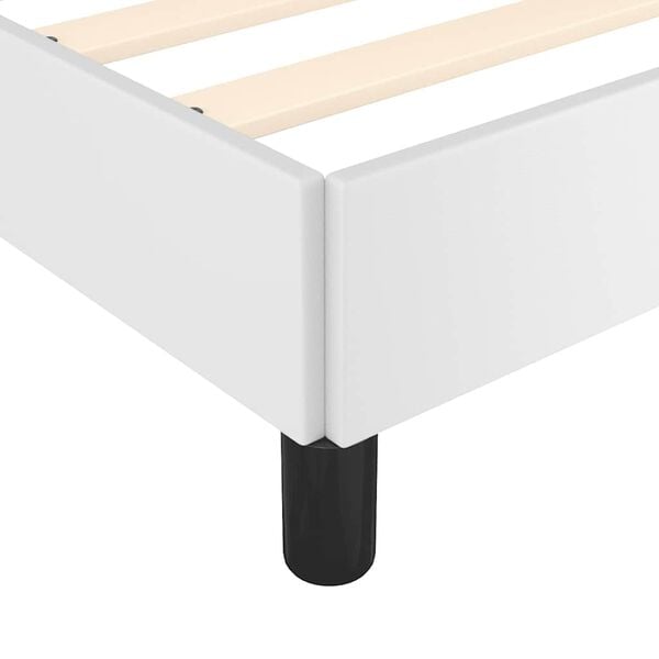 vidaXL Bed Frame without Mattress White 193x203 cm King Faux Leather