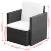 vidaXL Garden Chair with Cushions and Pillows Poly Rattan Black