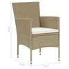 vidaXL 7 Piece Garden Dining Set with Cushions Poly Rattan Beige