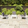 vidaXL 4 Piece Garden Lounge Set with Cushions Plastic White