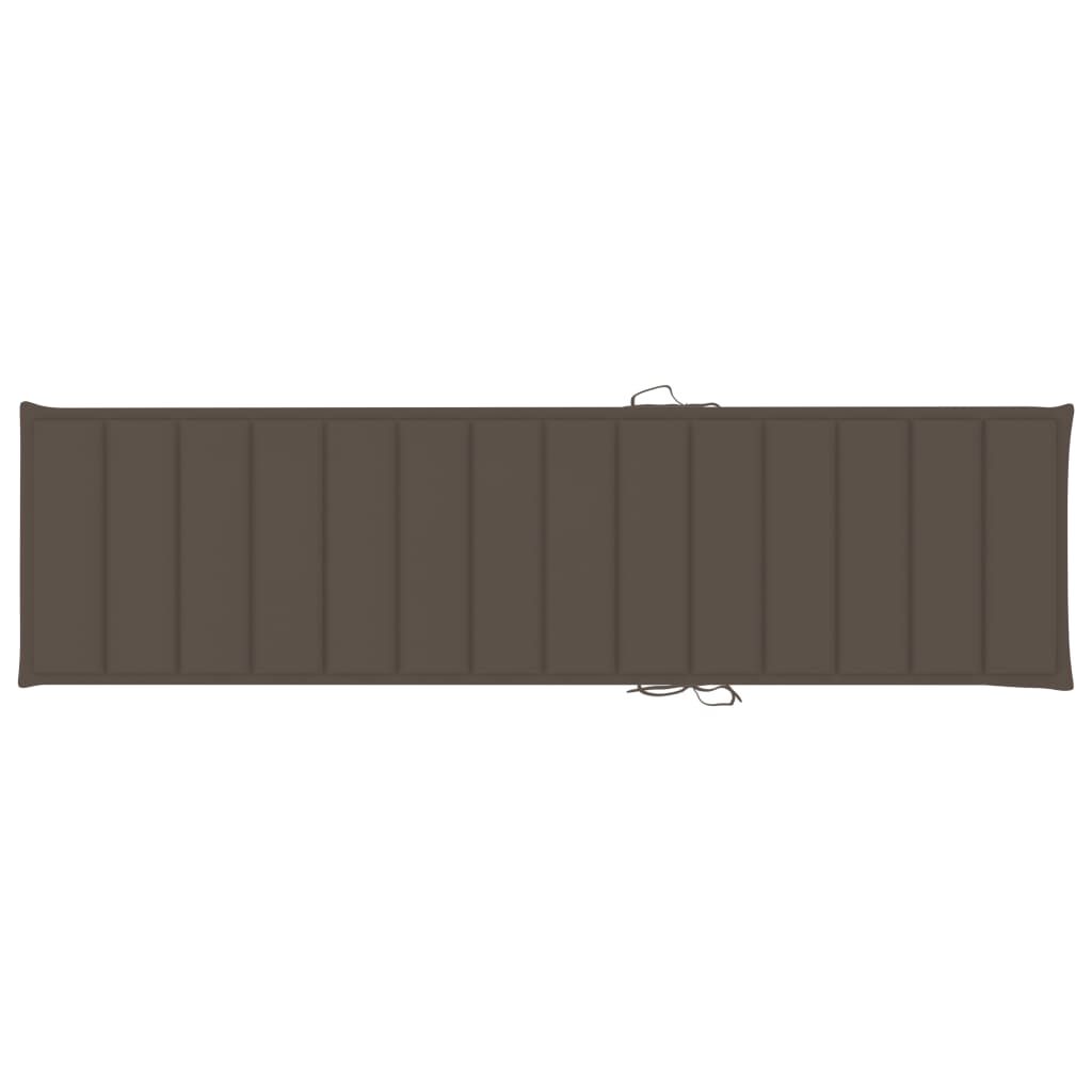 vidaXL Sun Lounger with Table and Cushion Solid Teak Wood