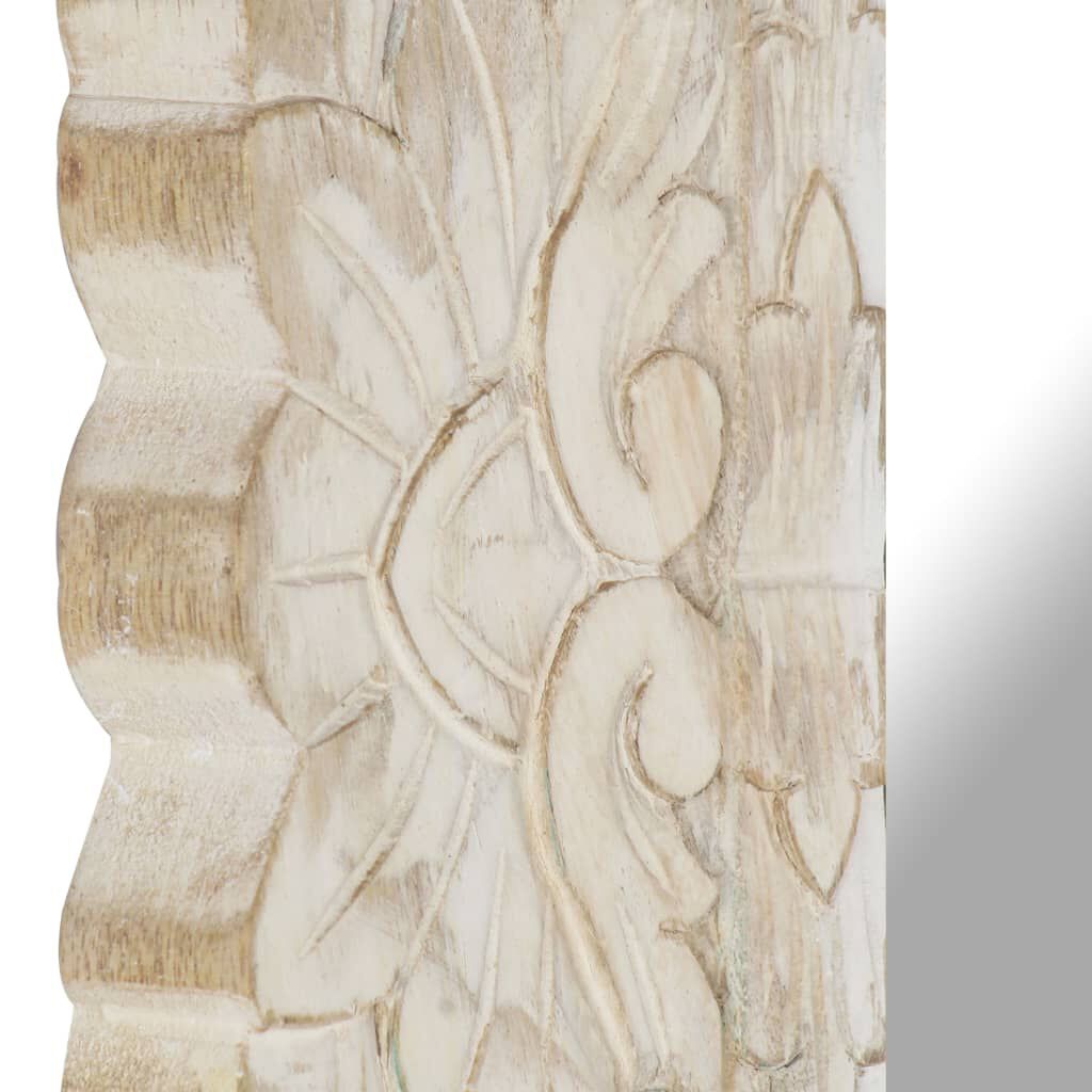 vidaXL Mirror White 50x50 cm Solid Mango Wood