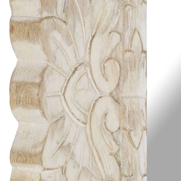vidaXL Mirror White 50x50 cm Solid Mango Wood