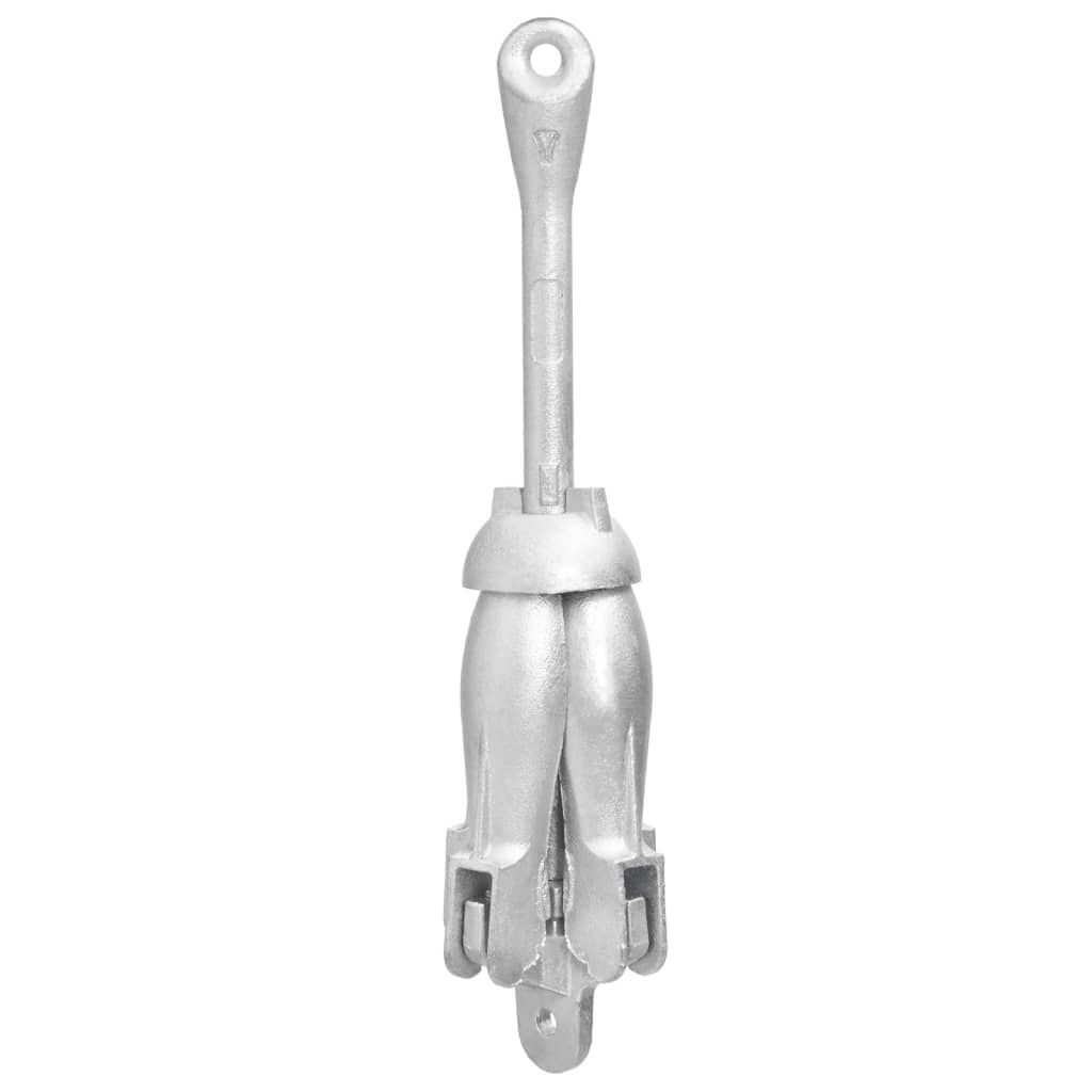 vidaXL Folding Anchor Silver 4 kg Hot Dip Galvanized Cast Iron