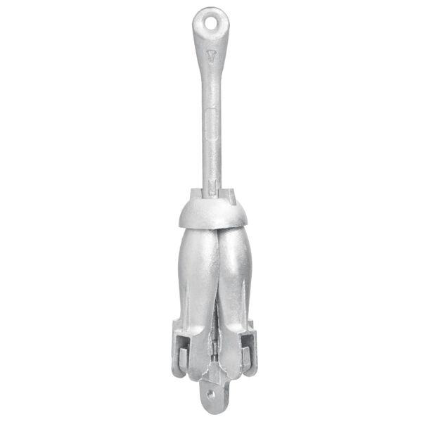 vidaXL Folding Anchor Silver 4 kg Hot Dip Galvanized Cast Iron