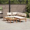 vidaXL Garden Bench Set with Cushion 4 pcs Brown and Cream