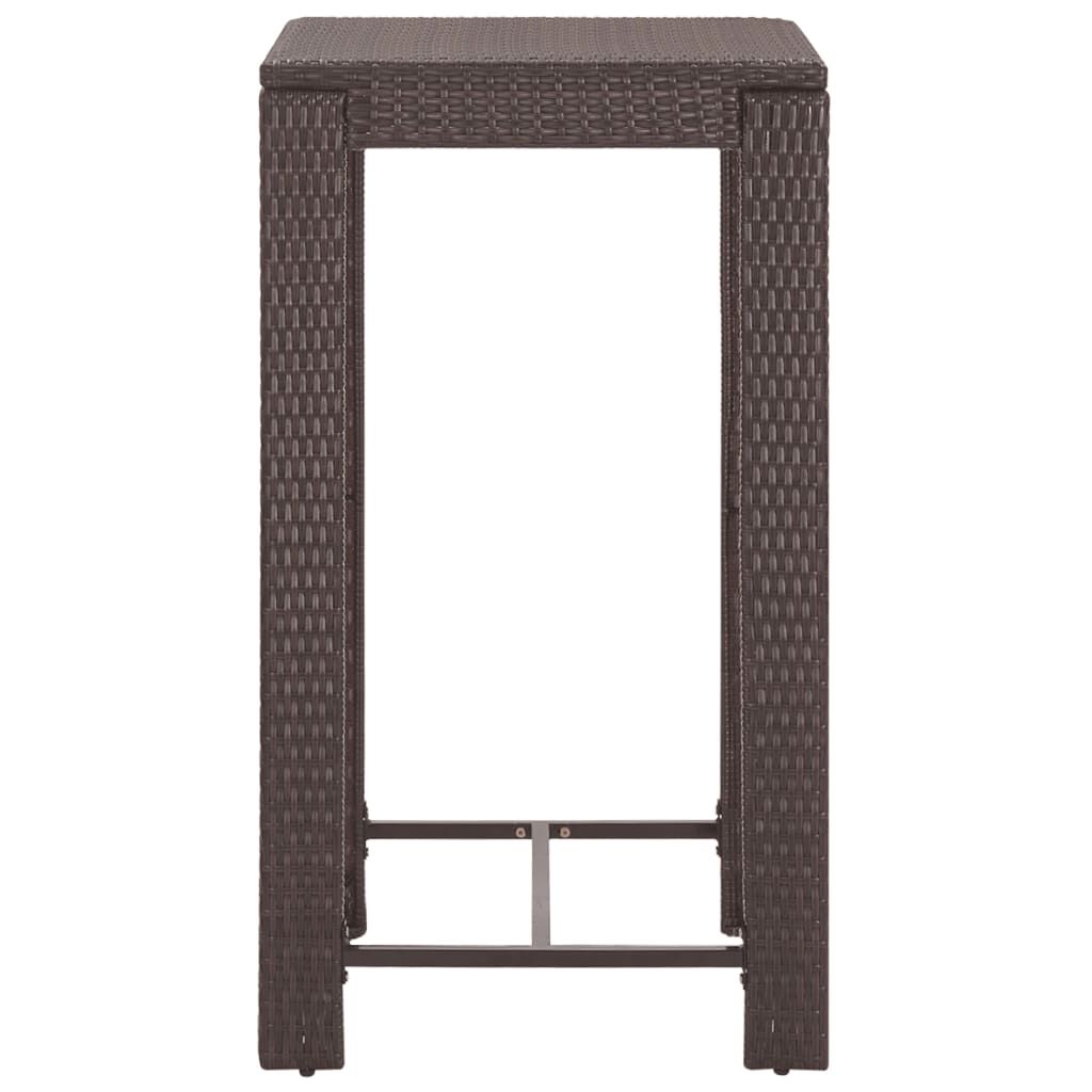vidaXL 5 Piece Garden Bar Set with Cushions Poly Rattan Brown