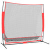 vidaXL Portable Baseball Net Black and Red 215x107x216 cm Polyester