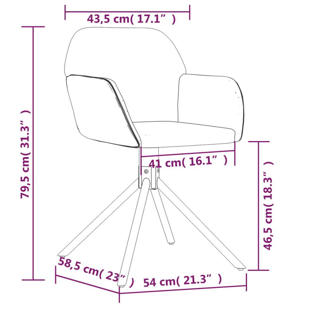 vidaXL Swivel Dining Chairs 2 pcs Black Velvet