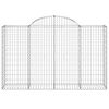 vidaXL Arched Gabion Baskets 3 pcs 200x50x120/140 cm Galvanised Iron