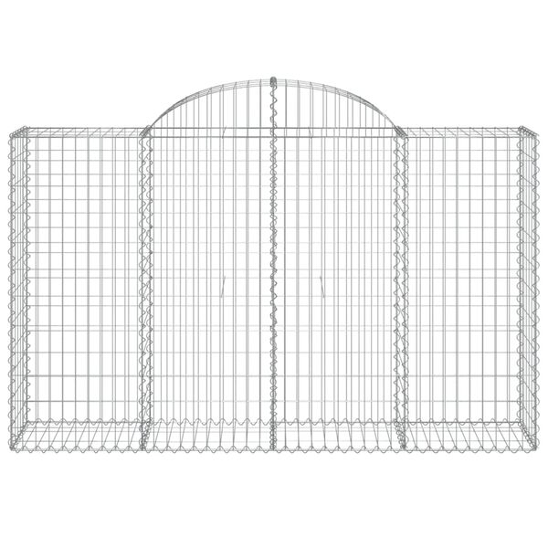 vidaXL Arched Gabion Baskets 3 pcs 200x50x120/140 cm Galvanised Iron