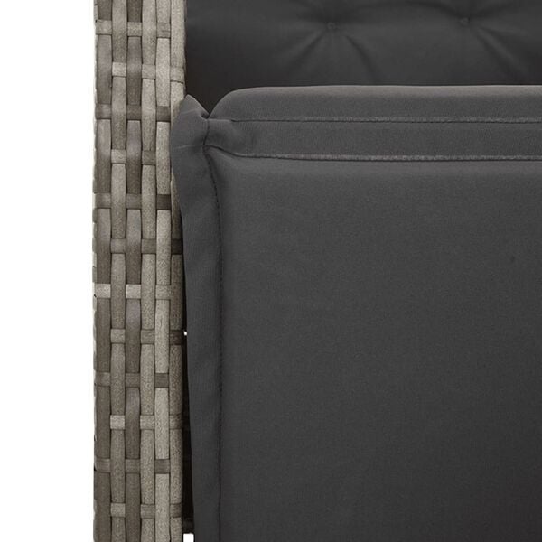 vidaXL Reclining Garden Chair with Footrest Grey Poly Rattan