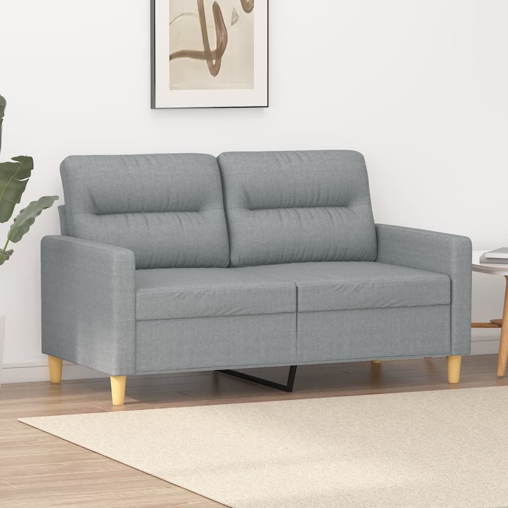 vidaXL 2-Seater Sofa Light Grey 120 cm Fabric