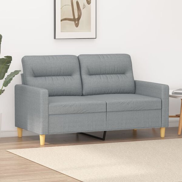 vidaXL 2-Seater Sofa Light Grey 120 cm Fabric