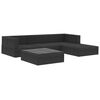 vidaXL 5 Piece Garden Lounge Set with Cushions Poly Rattan Black