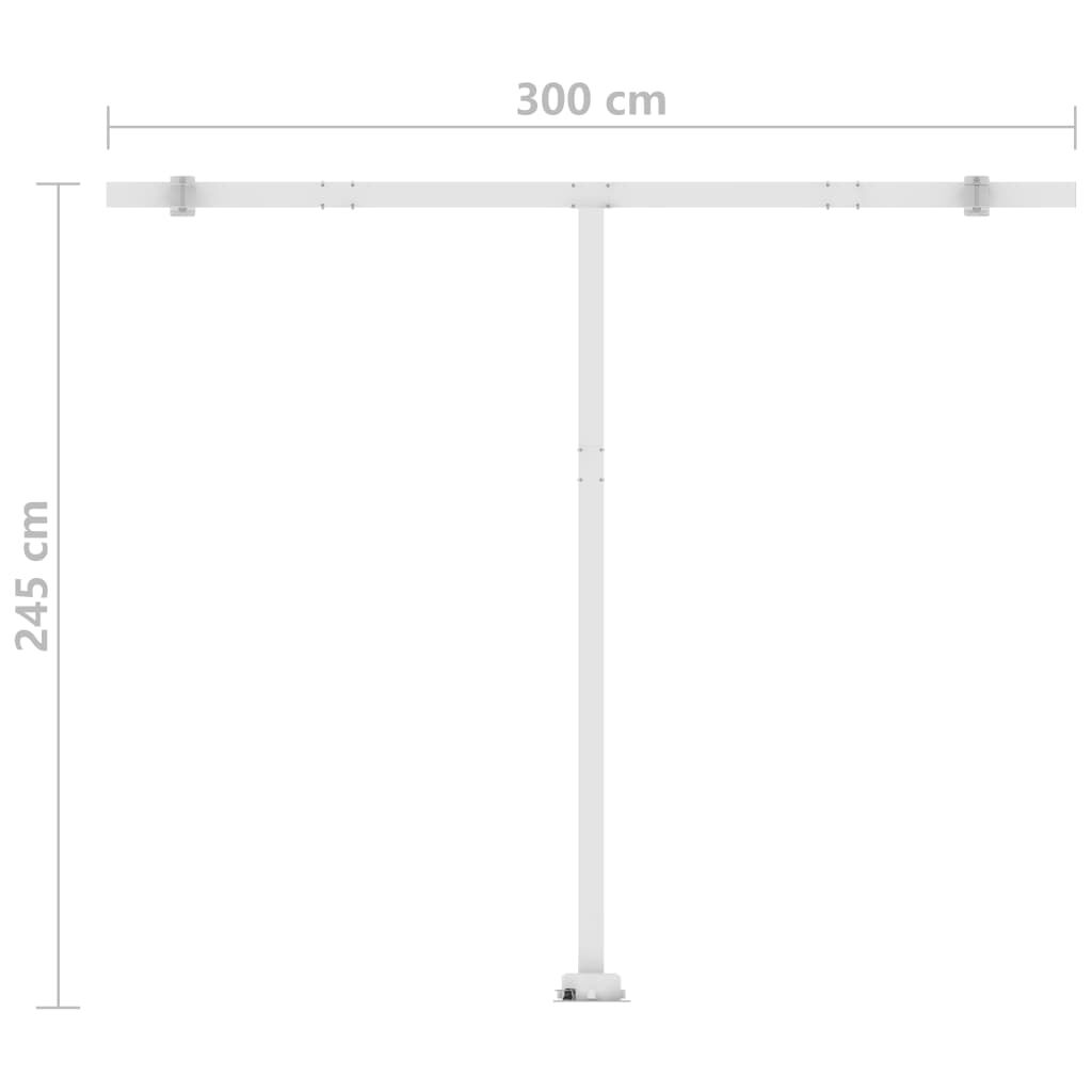 vidaXL Freestanding Automatic Awning 300x250 cm Cream