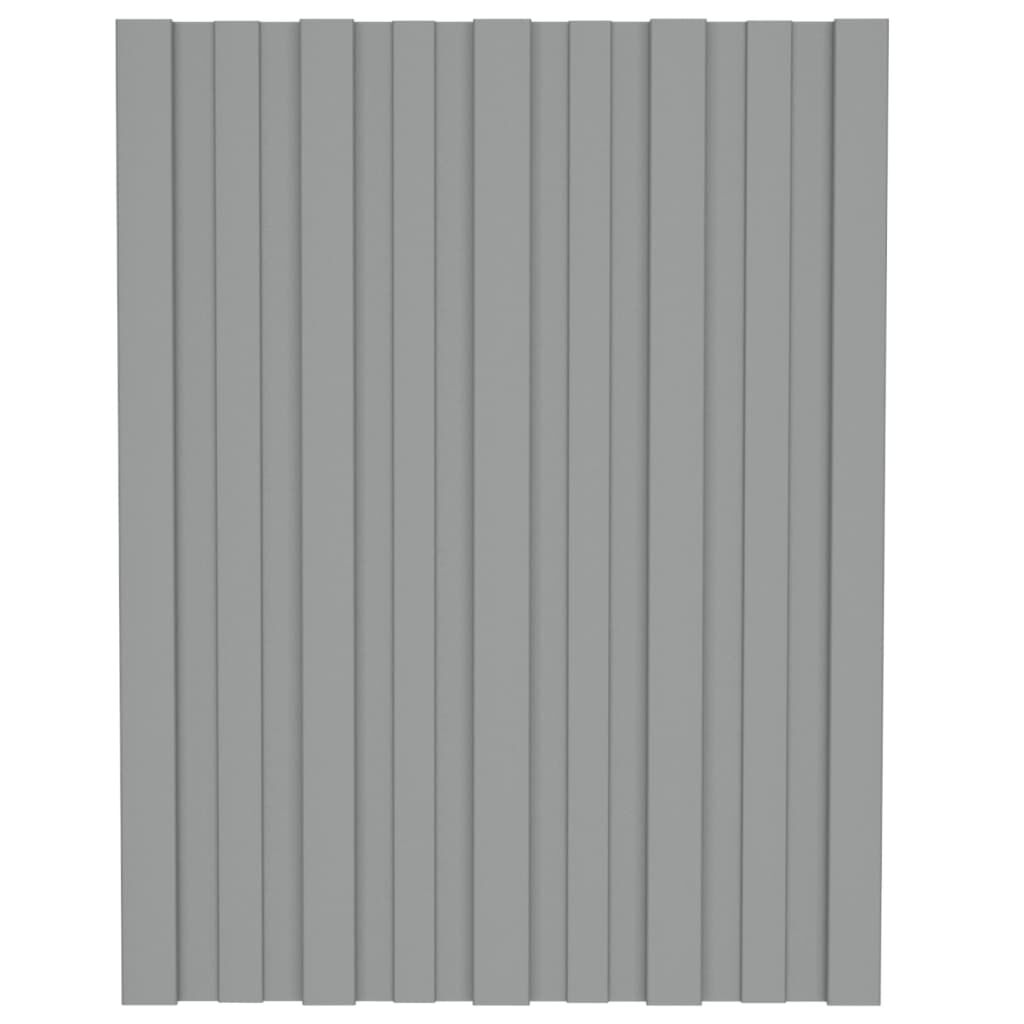 vidaXL Roof Panels 12 pcs Galvanised Steel Grey 60x45 cm