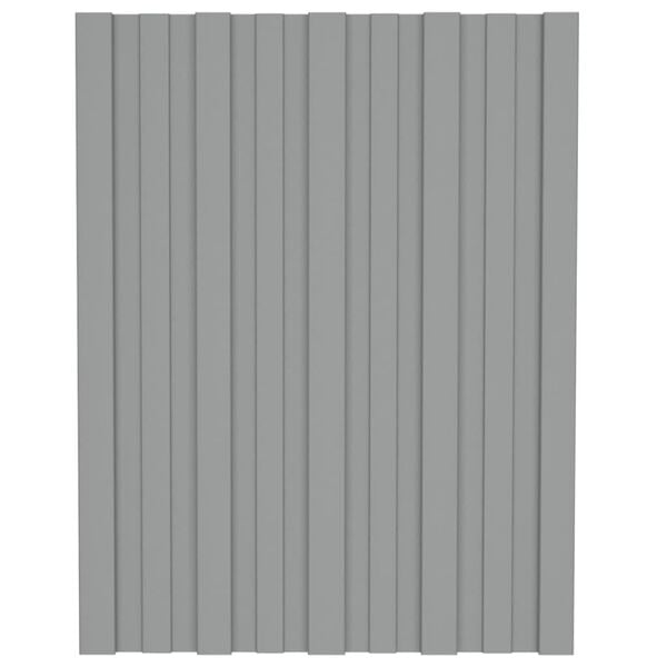 vidaXL Roof Panels 12 pcs Galvanised Steel Grey 60x45 cm