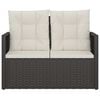 vidaXL Garden Bench with Cushions Black 105 cm Poly Rattan