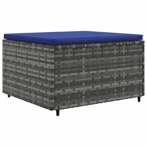 vidaXL 8 Piece Garden Lounge Set with Cushions Grey Poly Rattan