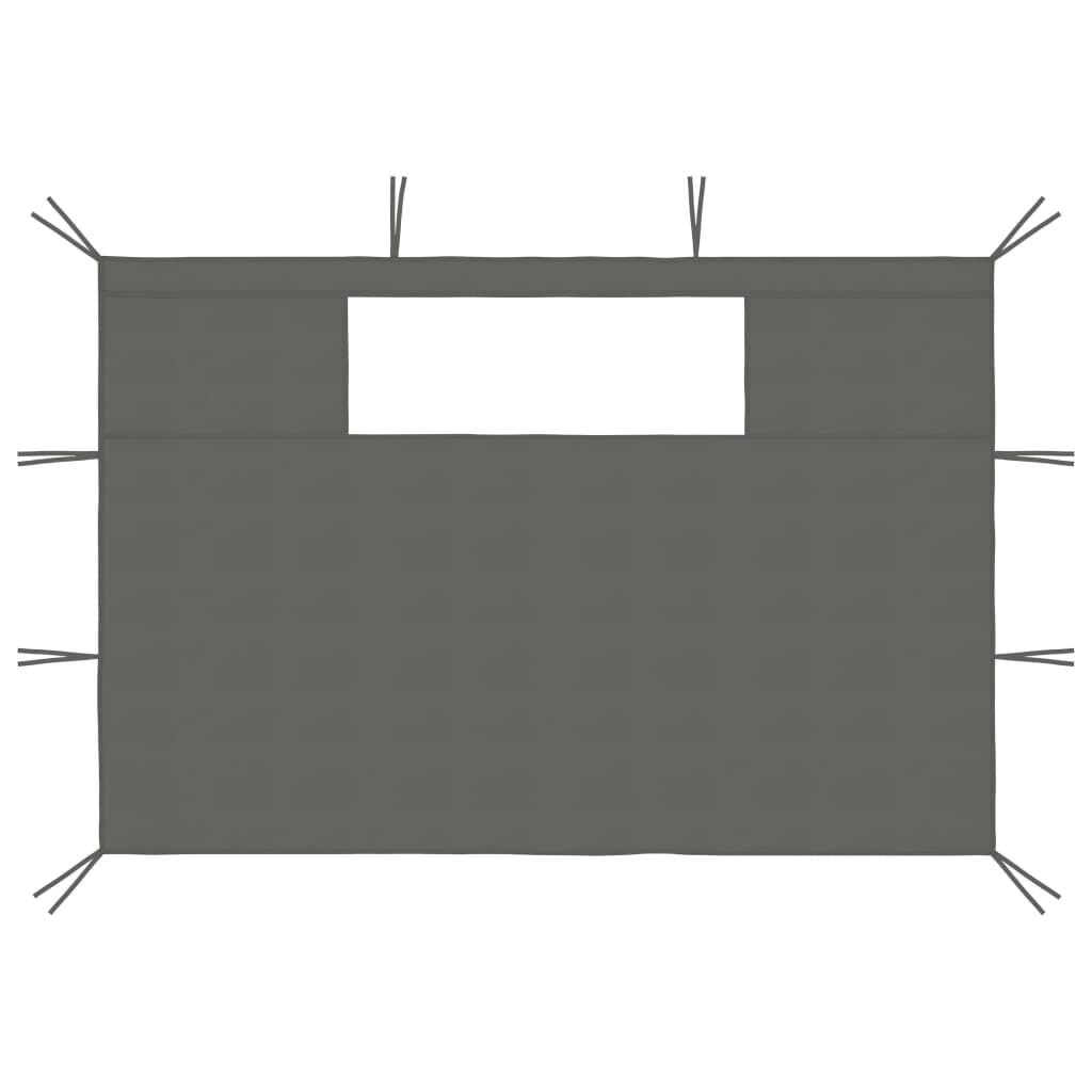 vidaXL Gazebo Sidewalls with Windows 2 pcs Anthracite