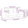 vidaXL Sofa with Cushion Black 219 x 77 x 82 cm Fabric