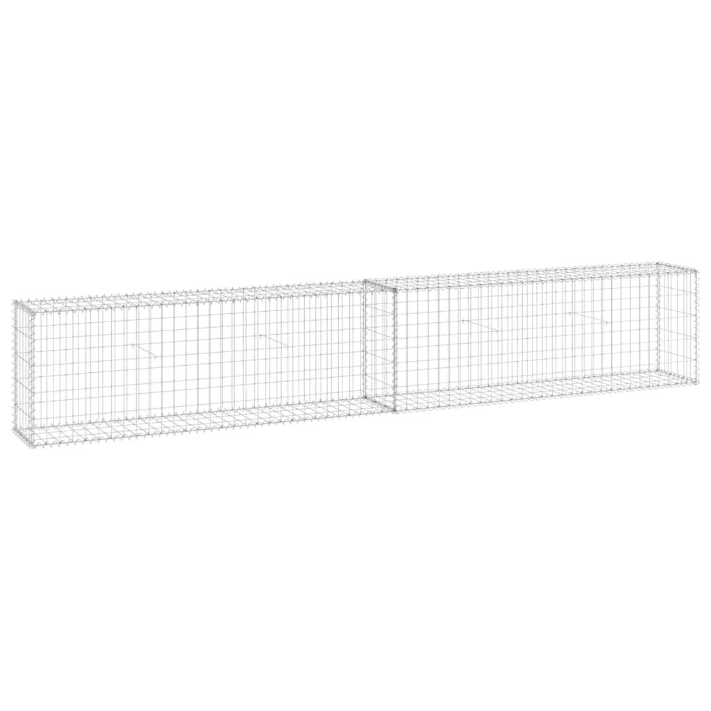 vidaXL Gabion Wall with Covers Galvanised Steel 300x30x50 cm
