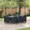 vidaXL Garden Dining Set 9 pcs Anthracite Polypropylene