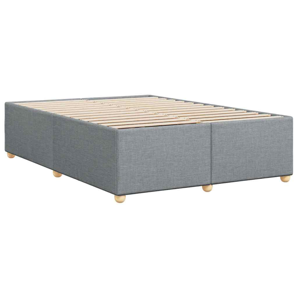 vidaXL Bed Frame without Mattress Light Grey Queen Fabric