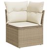 vidaXL 8 Piece Garden Sofa Set with Cushions Beige Poly Rattan