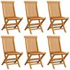 vidaXL Garden Chairs with Blue Cushions 6 pcs Solid Teak Wood