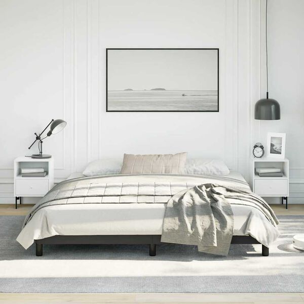 vidaXL Bed Frame without Mattress Black 183x213 cm Faux Leather