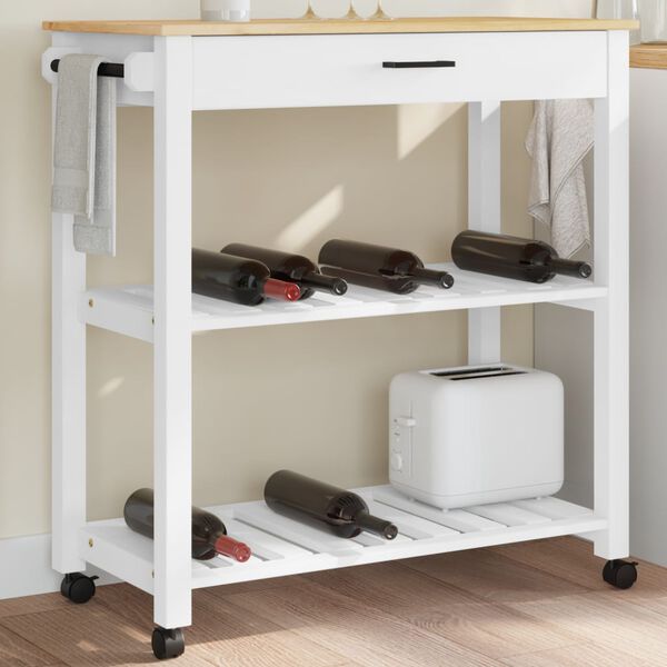 vidaXL Kitchen Trolley MONZA 84x40x90 cm Solid Wood Pine