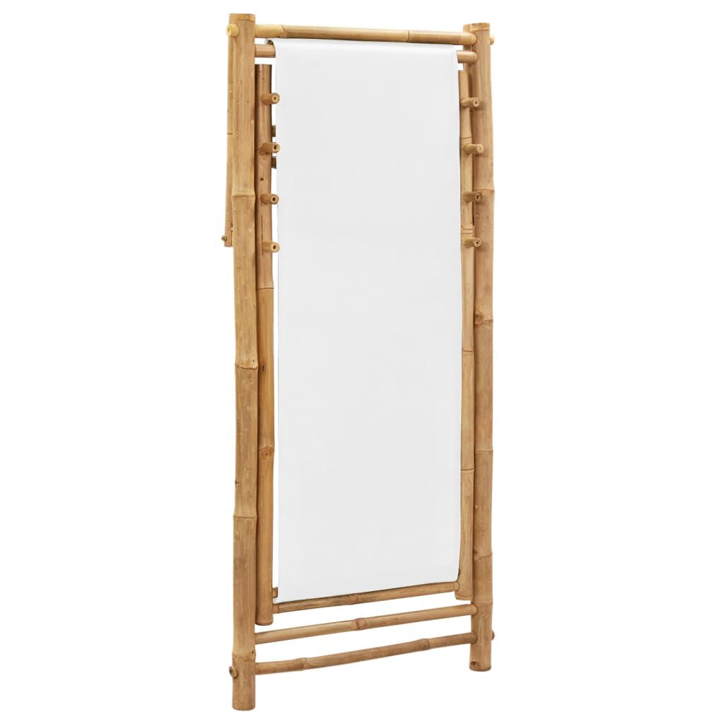vidaXL Outdoor Deck Chair Bamboo and Canvas