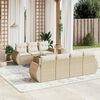 vidaXL 8 Piece Garden Sofa Set with Cushions Beige Poly Rattan
