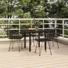vidaXL 5 Piece Garden Dining Set Black Poly Rattan