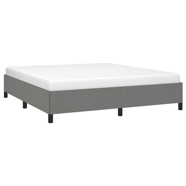 vidaXL Bed Frame without Mattress Dark Grey California King Fabric